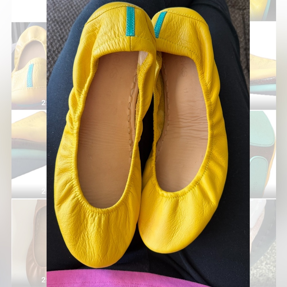 Tieks Mustard Yellow Leather Flats